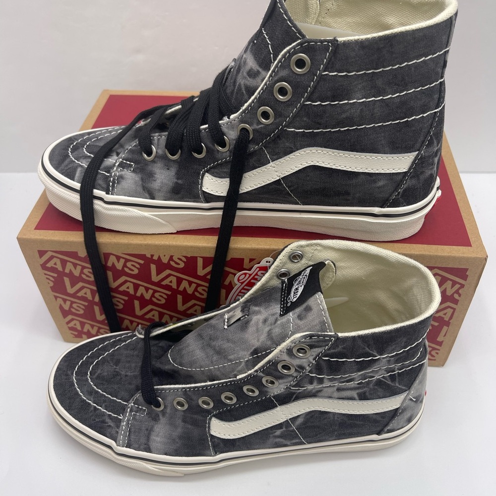 Vans Men’s Sk8-Hi Tapered (Denim Destroy)Black/ Marshmallow Sneakers
VN0A4U169FL - Picture 4 of 16